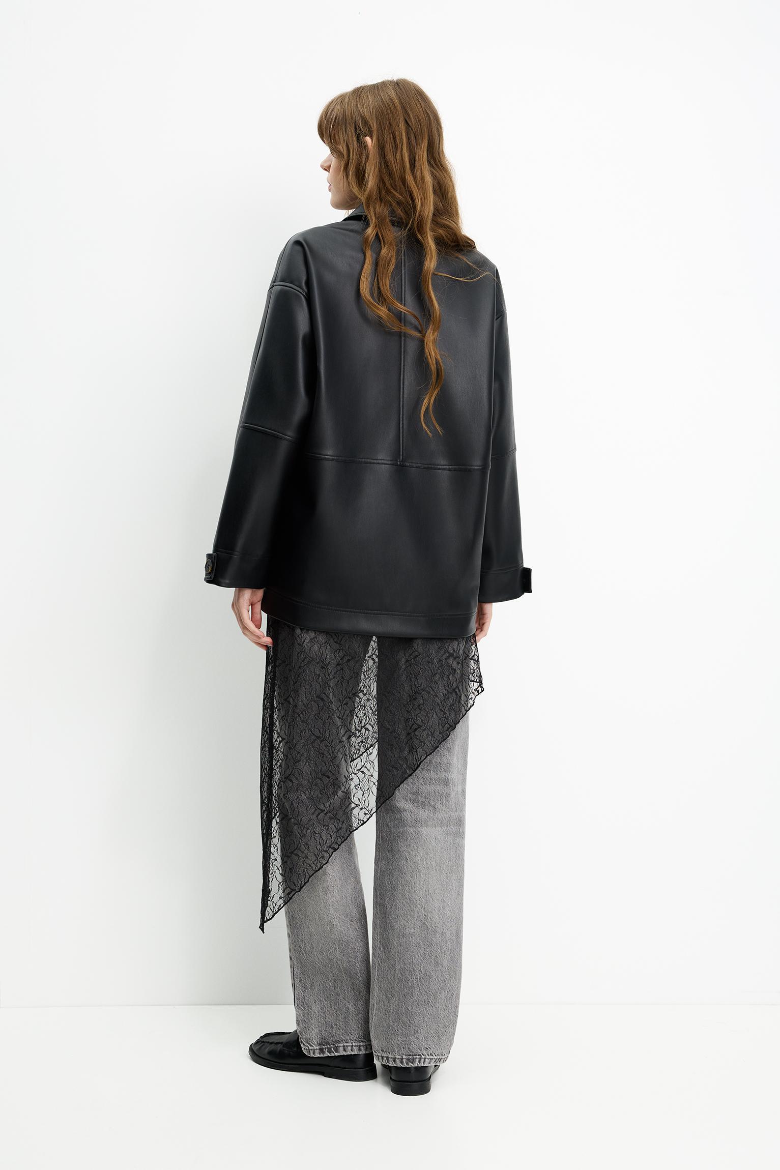 Long faux leather jacket Product Image