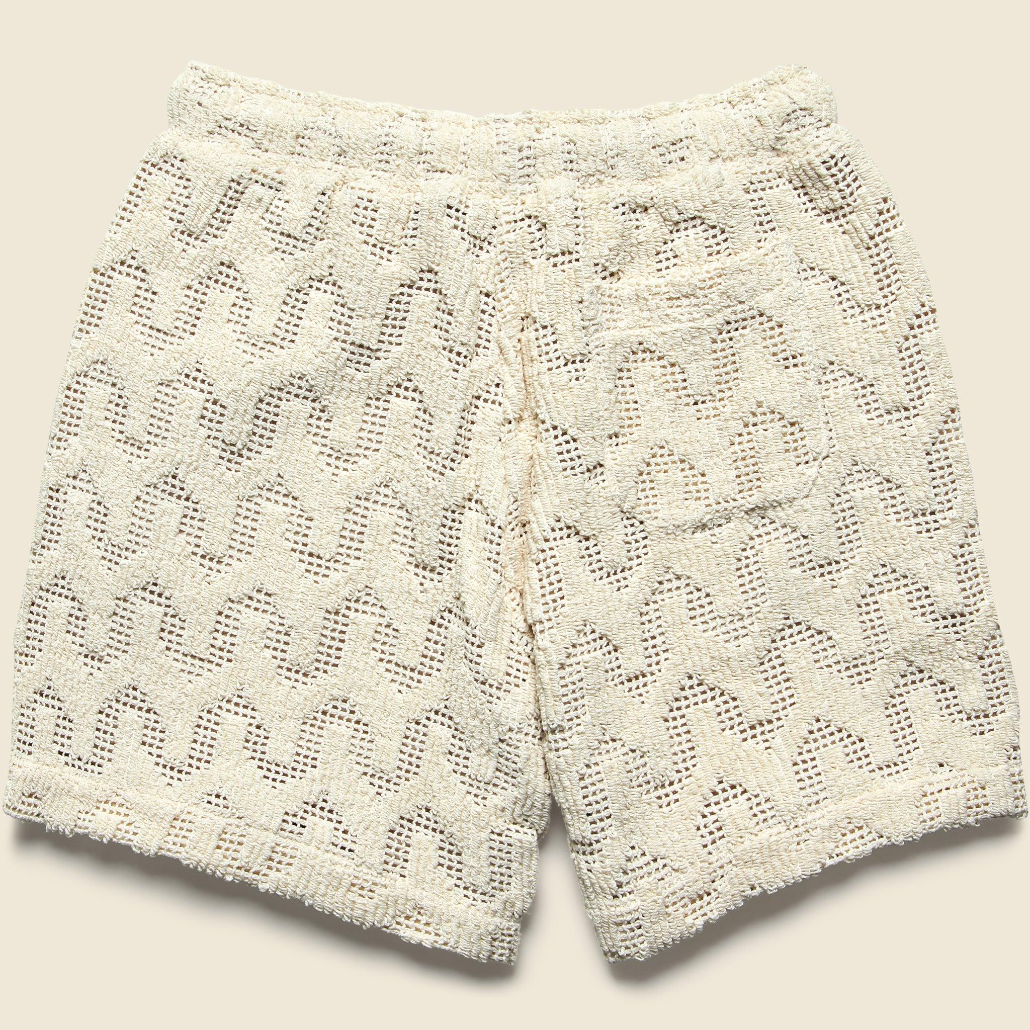 7" Atlas Crochet Shorts - Ecru Product Image