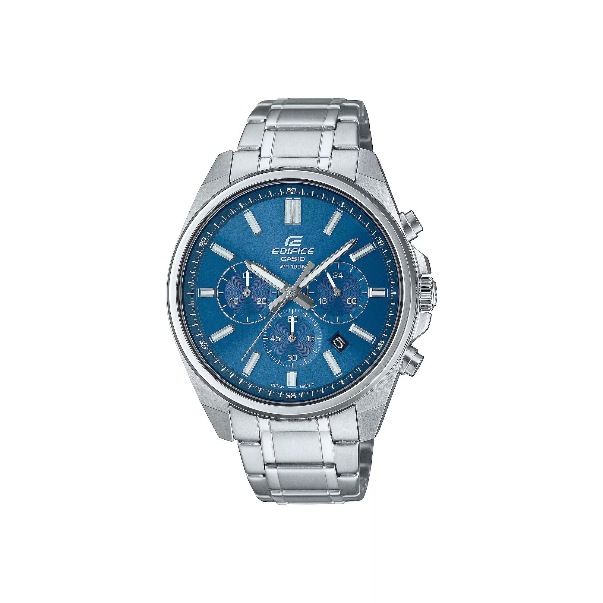 Casio Men's Edifice Stainless Steel Chronograph Watch - EFV-650D-3AVCR, Size: 44MM, Blue Product Image