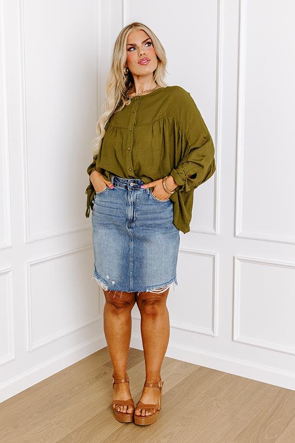 Made For Each Other Shift Top In Green Curves Product Image