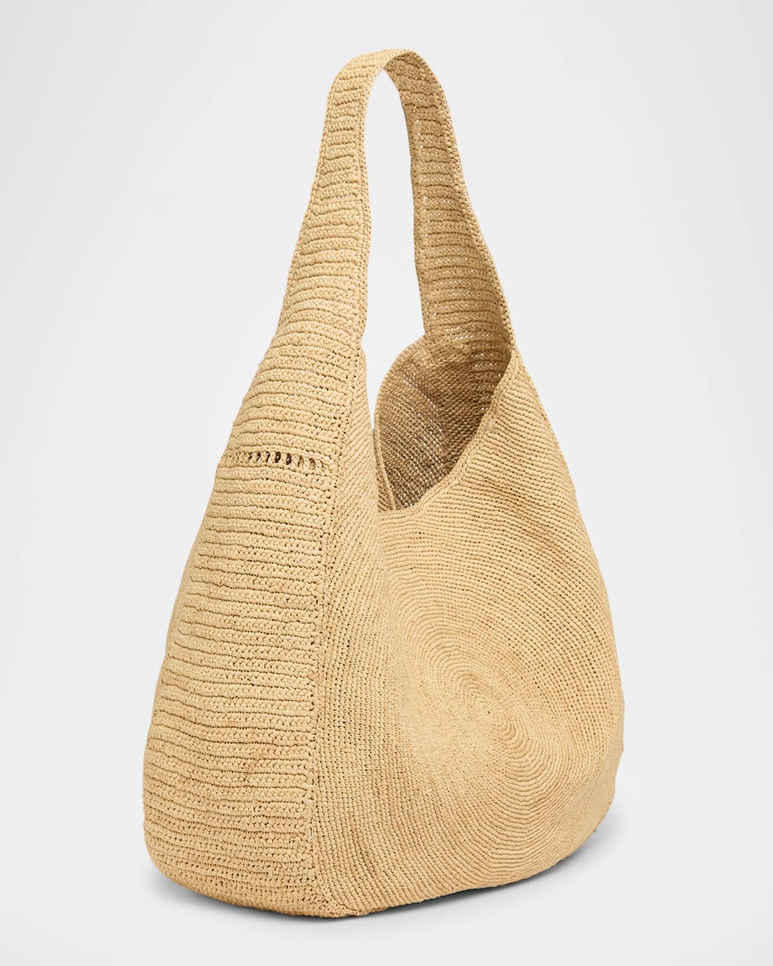 Small Logo Crochet Raffia Hobo Bag Product Image