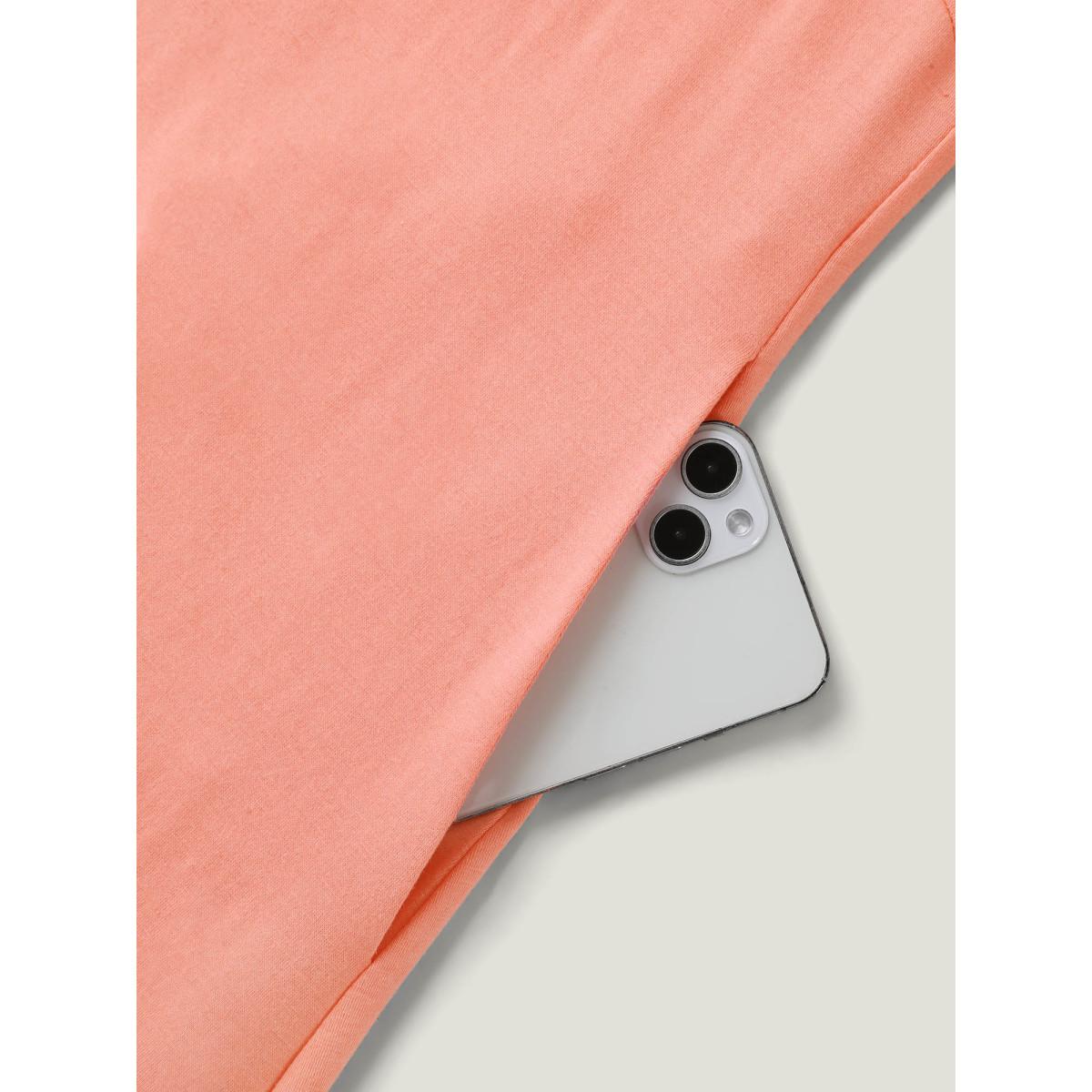 Plus Size Sheer Textured Stretchy Pockets Midi Dress Salmon Women Knit Dresses Bloomchic 14-16/1X Product Image