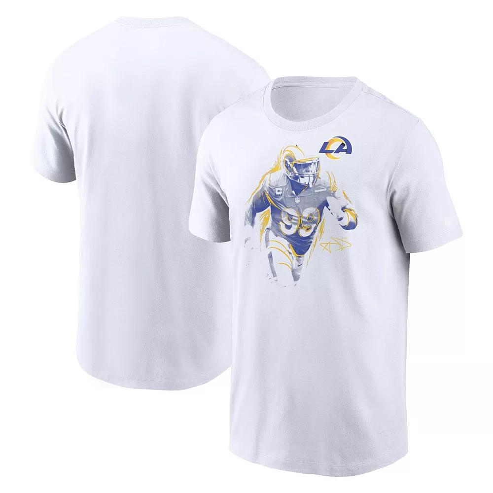 Men's Nike Aaron Donald White Los Angeles Rams Player Graphic T-Shirt, Size: Small Product Image