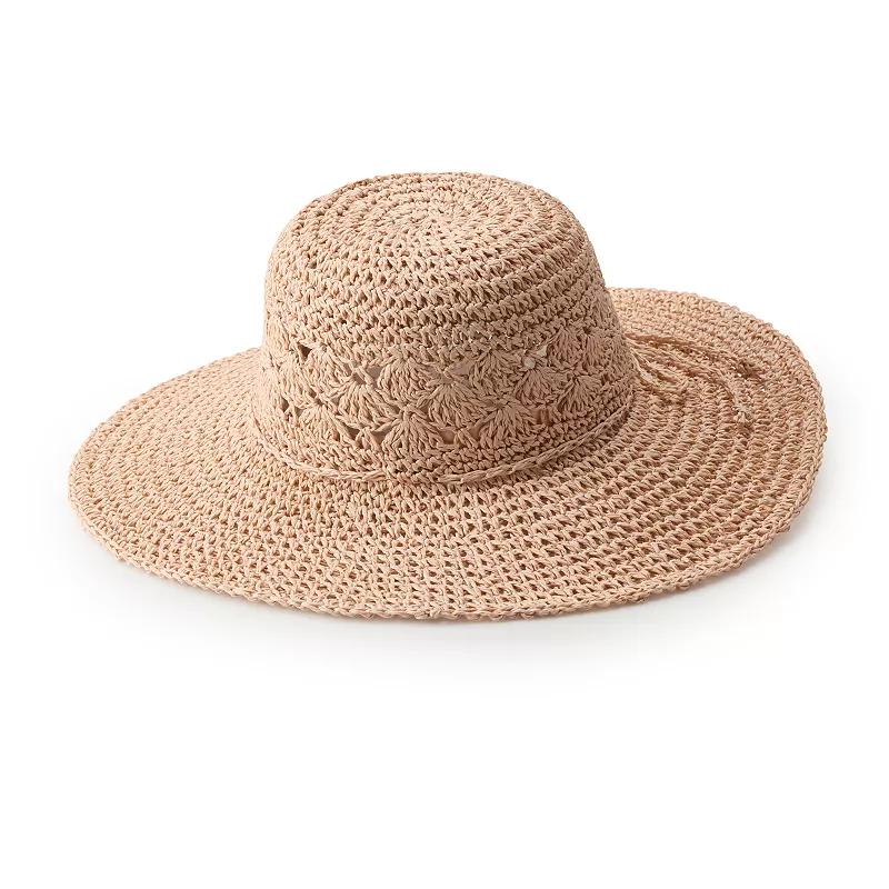 Womens LC Lauren Conrad Crochet Floppy Hat Product Image