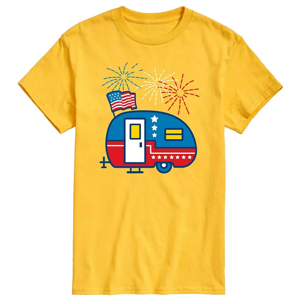 Men's Patriotic Themed Camper Graphic Tee,  Product Image