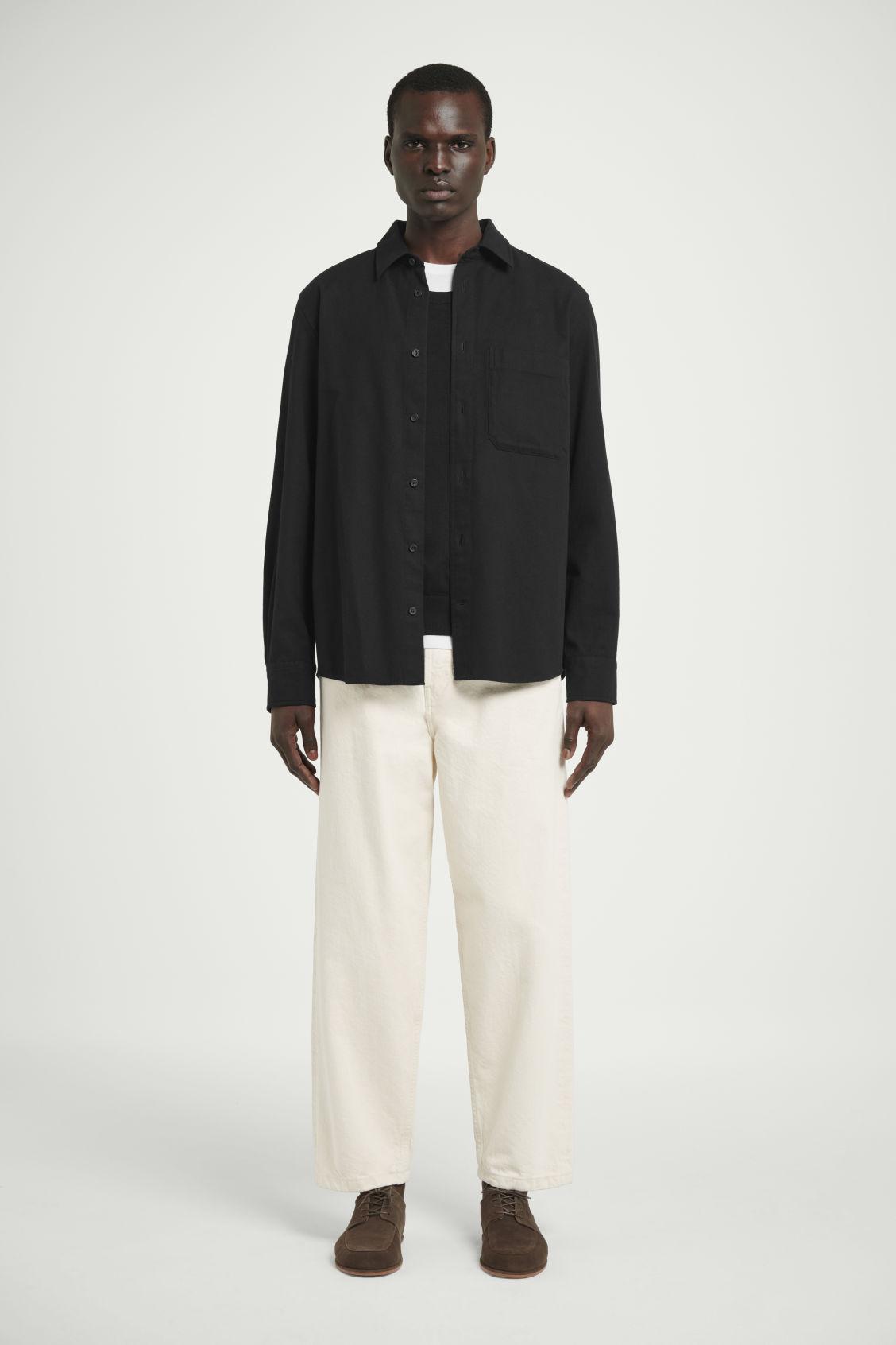 Mens SECONDSKIN Leather Full-Zip Overshirt Product Image