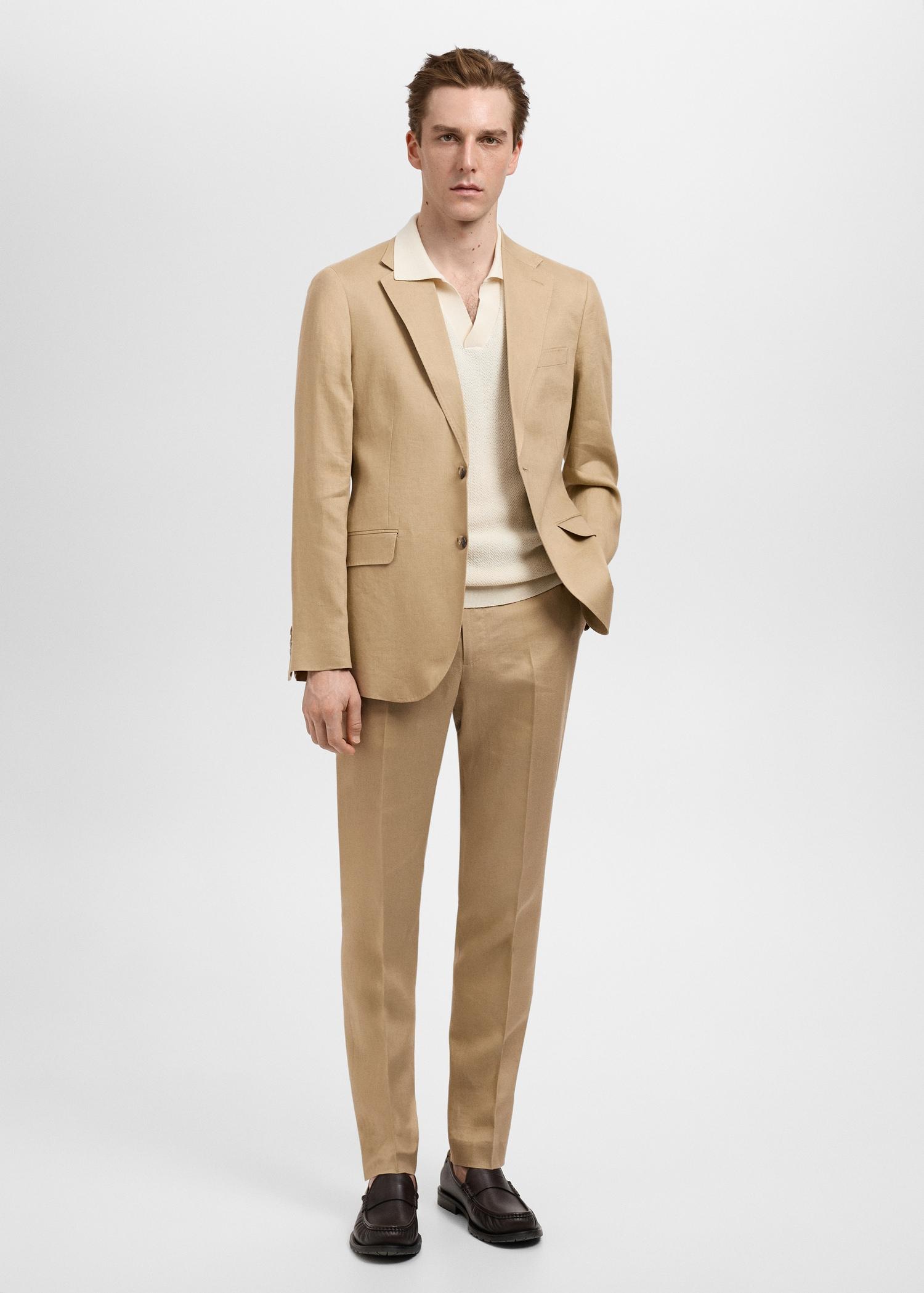 Amalfi 100% linen slim-fit suit pants - Men | MANGO USA Product Image