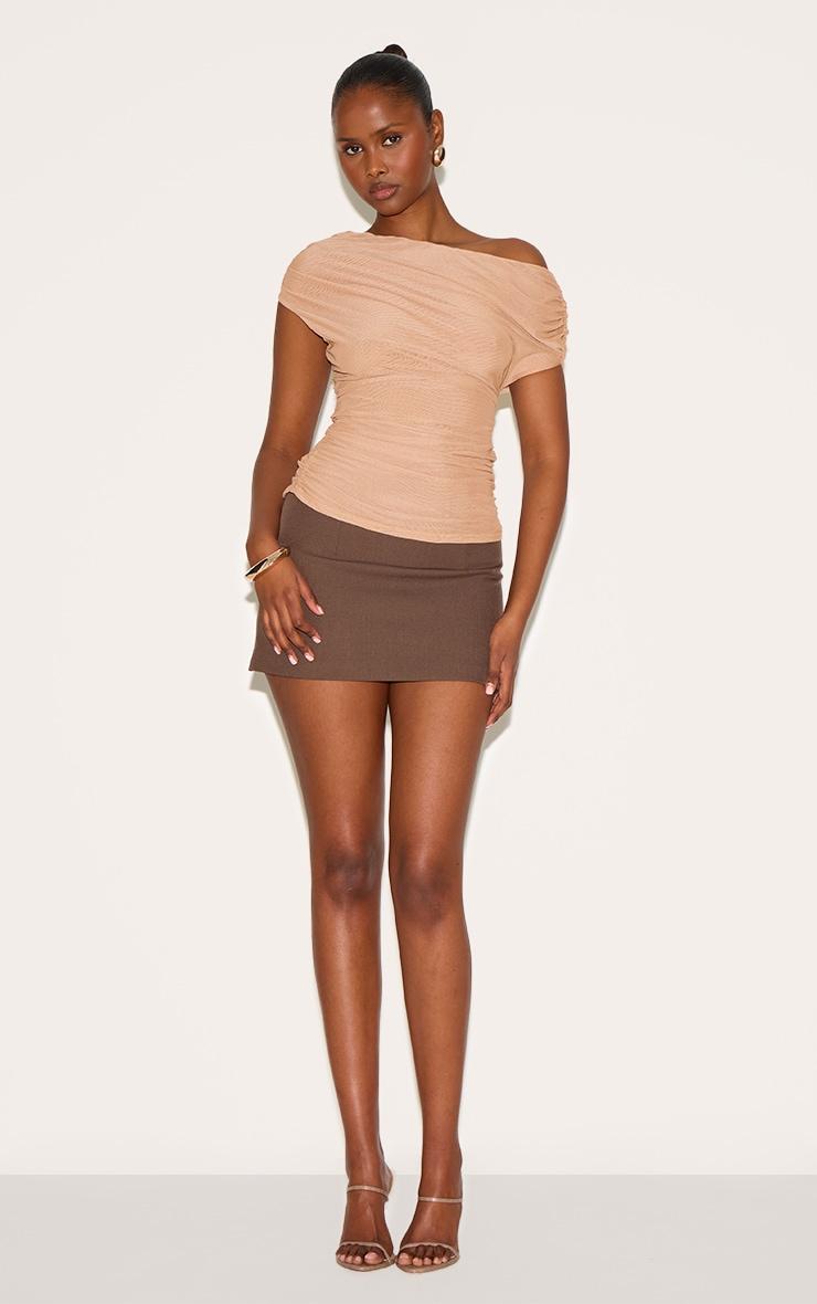 Sand Mesh Ruched Detail Asymmetric Product Image