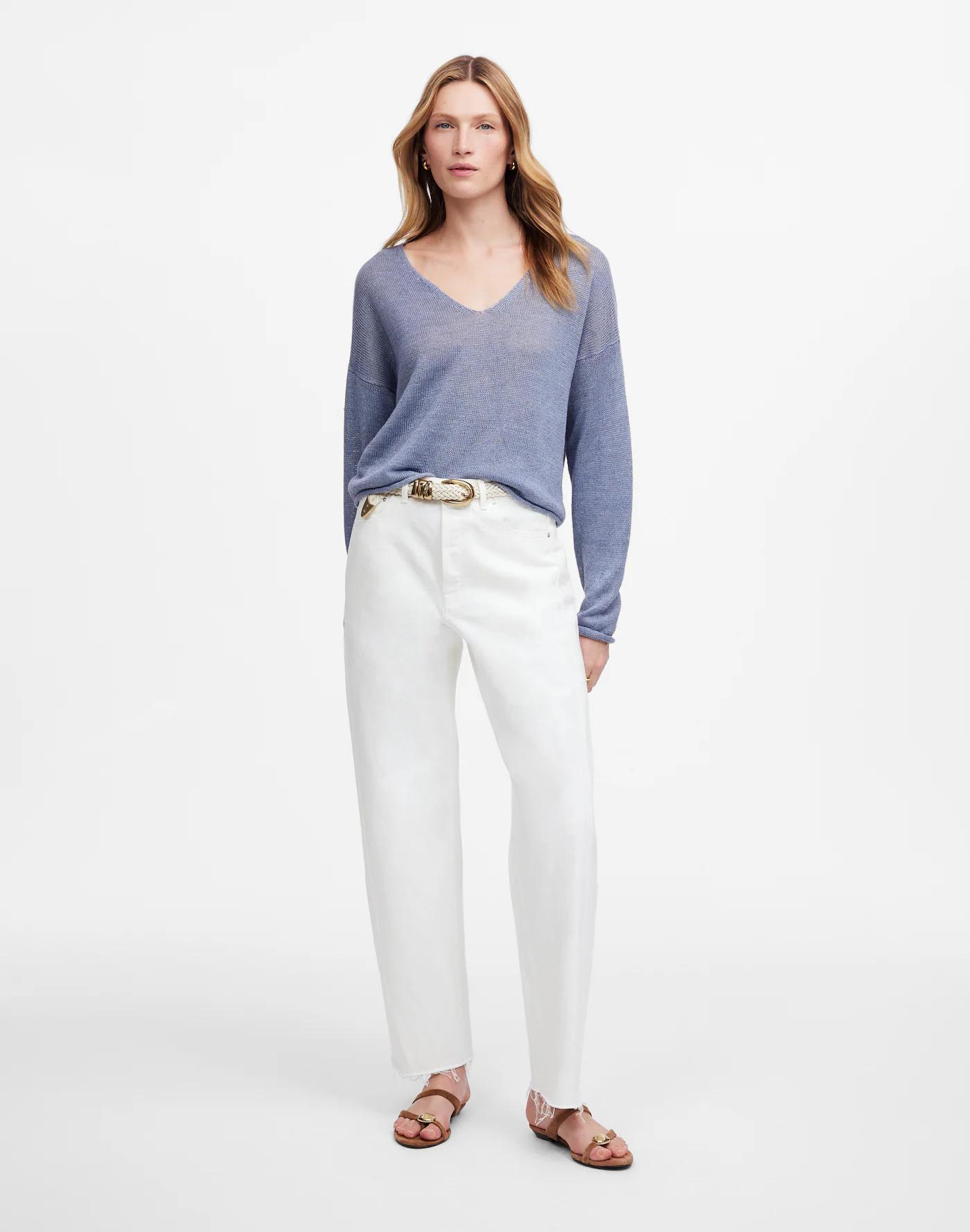 Tall Pieced Barrel-Leg Jeans Product Image