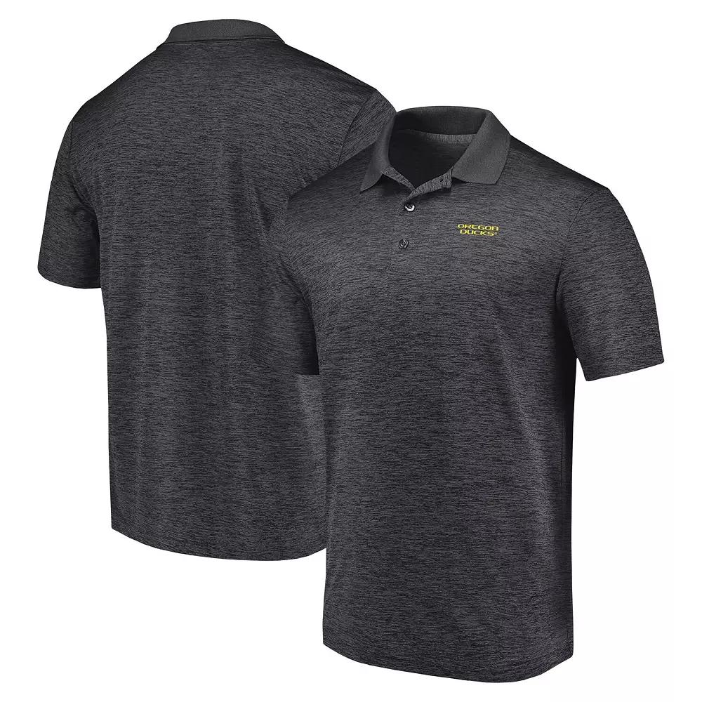 Men's Fanatics Branded Heather Charcoal Oregon Ducks Primary Logo Polo,  Product Image