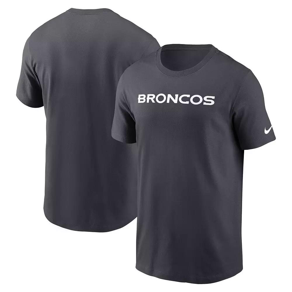 Men's Nike Anthracite Denver Broncos Primetime Wordmark Essential T-Shirt,  Product Image