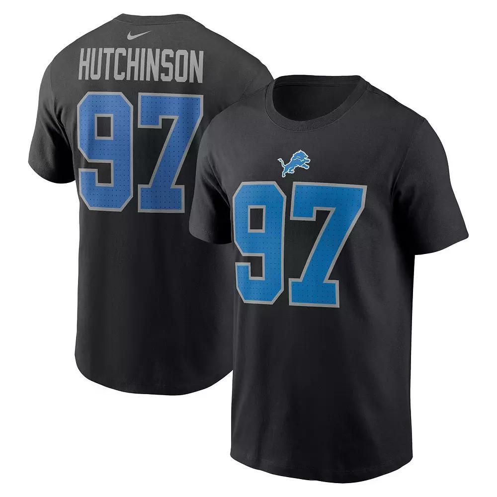 Men's Nike Aidan Hutchinson Black Detroit Lions Player Name & Number T-Shirt,  Product Image