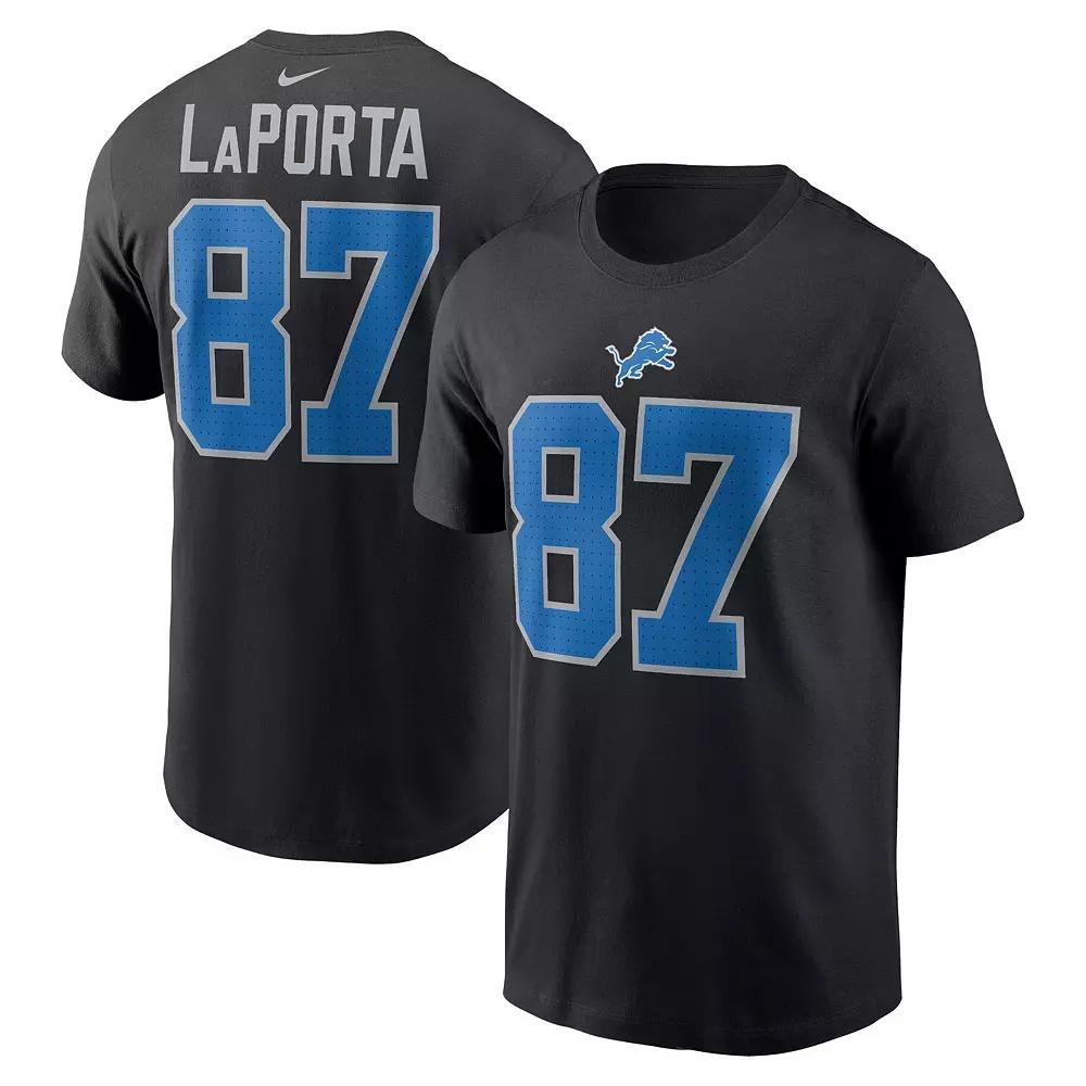 Men's Nike Sam LaPorta Black Detroit Lions Name & Number T-Shirt,  Product Image
