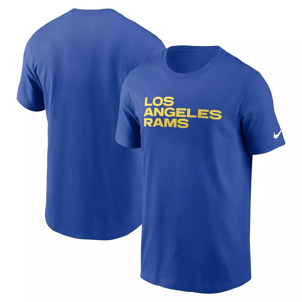 Men's Nike Royal Los Angeles Rams Primetime Wordmark Essential T-Shirt,  Product Image