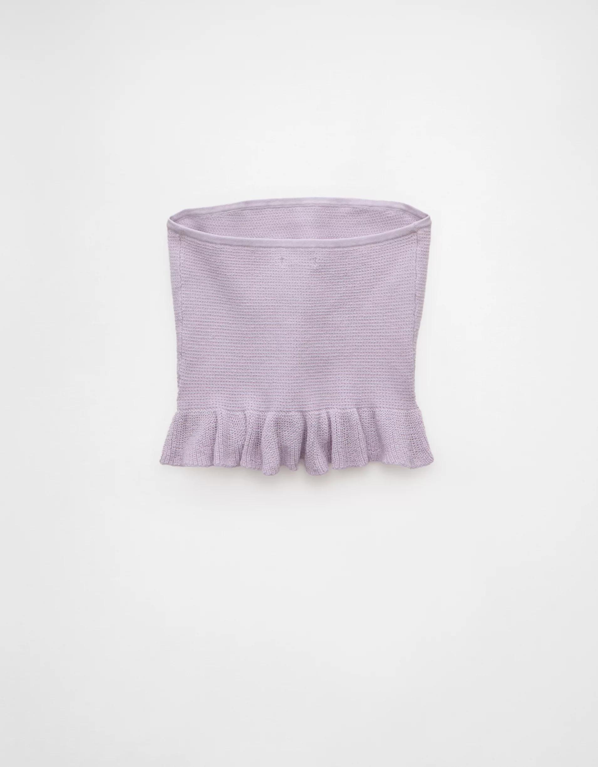 AE Cropped Peplum Sweater Tube Top Product Image