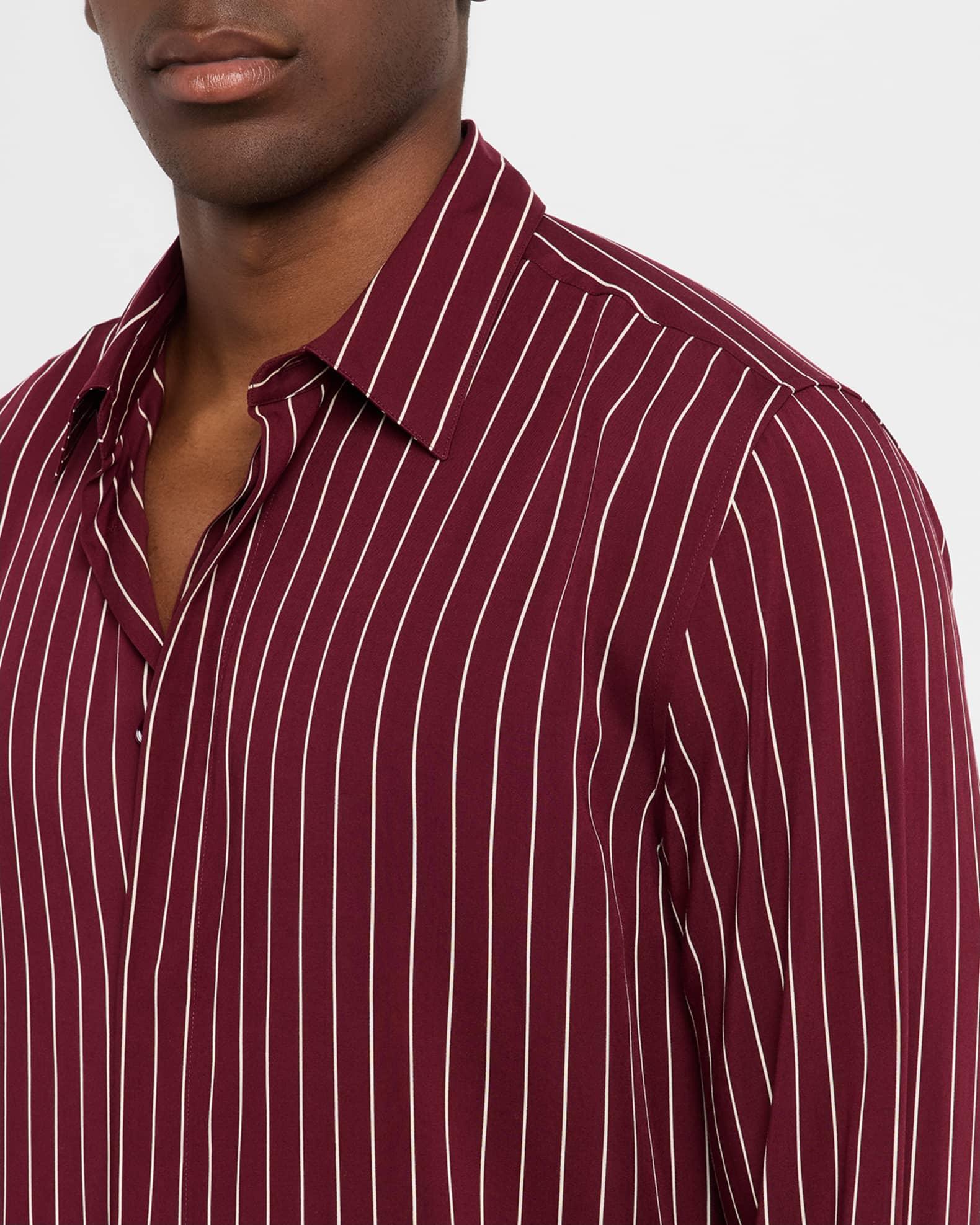 Men's Vertical Stripe Silk Sport Shirt Product Image