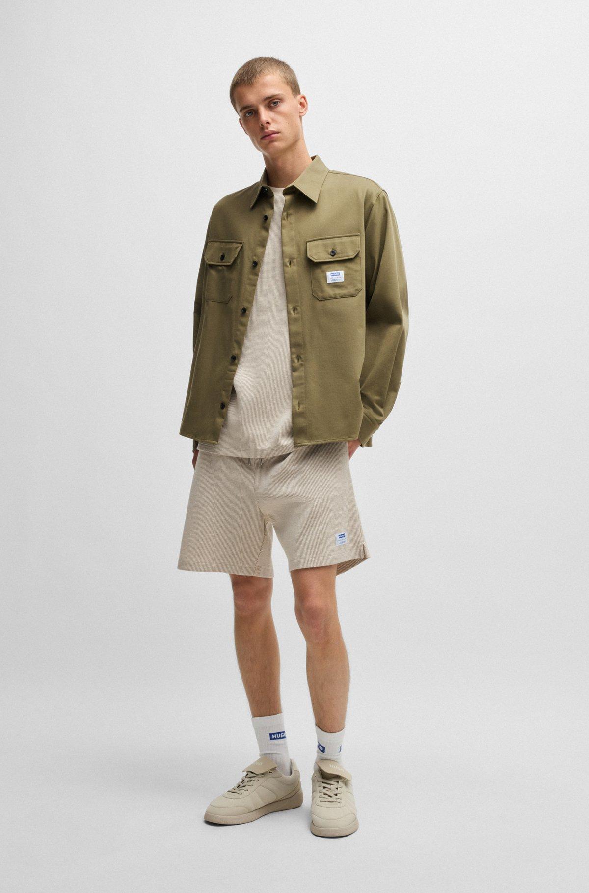 Cotton-twill shirt with logo label Product Image