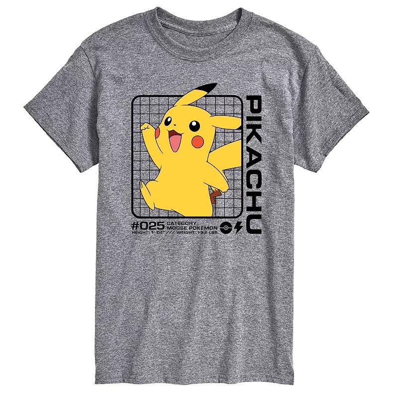 Men's Pokemon Pikachu Stats Graphic Tee,  Product Image