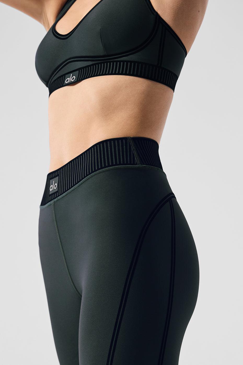 Airlift High-Waist 7/8 Line Up Legging - Charcoal Green Female Product Image