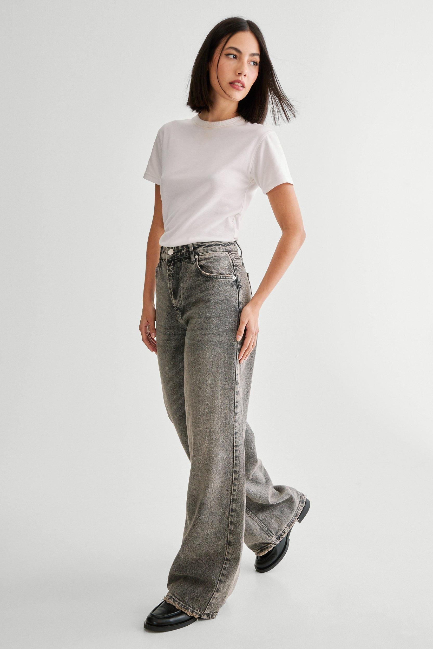 Washed Denim Wide Leg Jean Product Image
