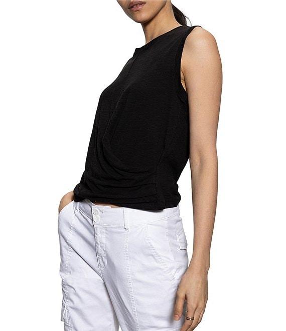 Sanctuary Crew Neck Sleeveless Draped Tank Product Image