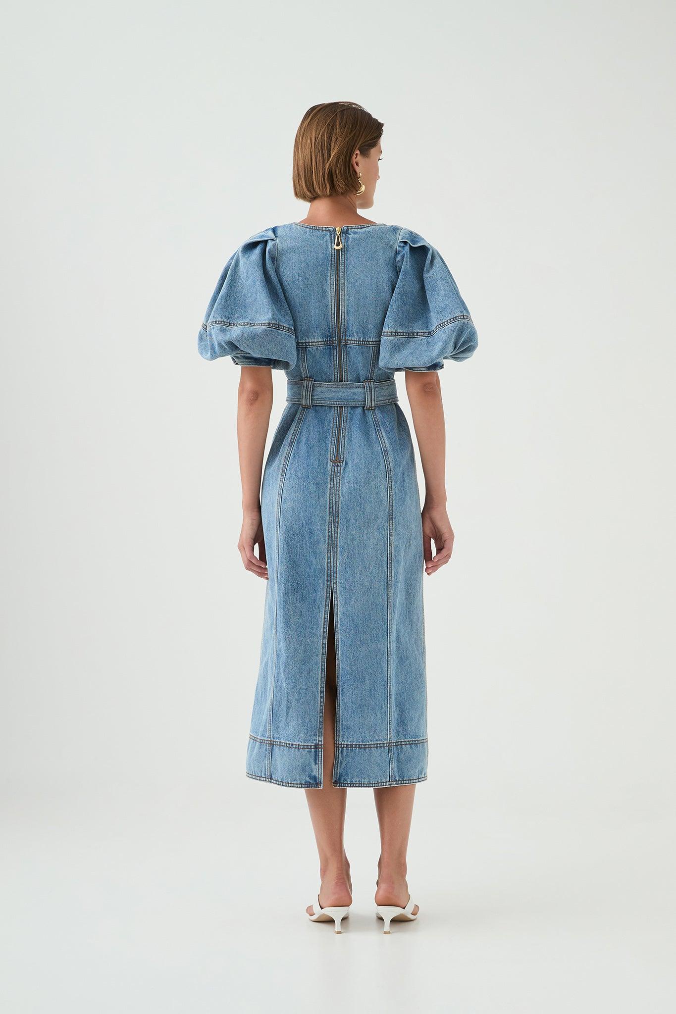 Juno Denim Midi Dress Product Image