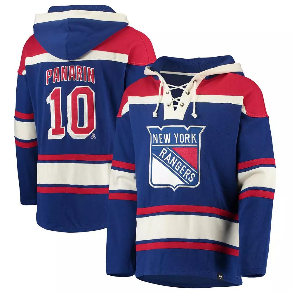 Men's '47 Artemi Panarin Blue New York Rangers Player Name & Number Lacer Pullover Hoodie,  Product Image