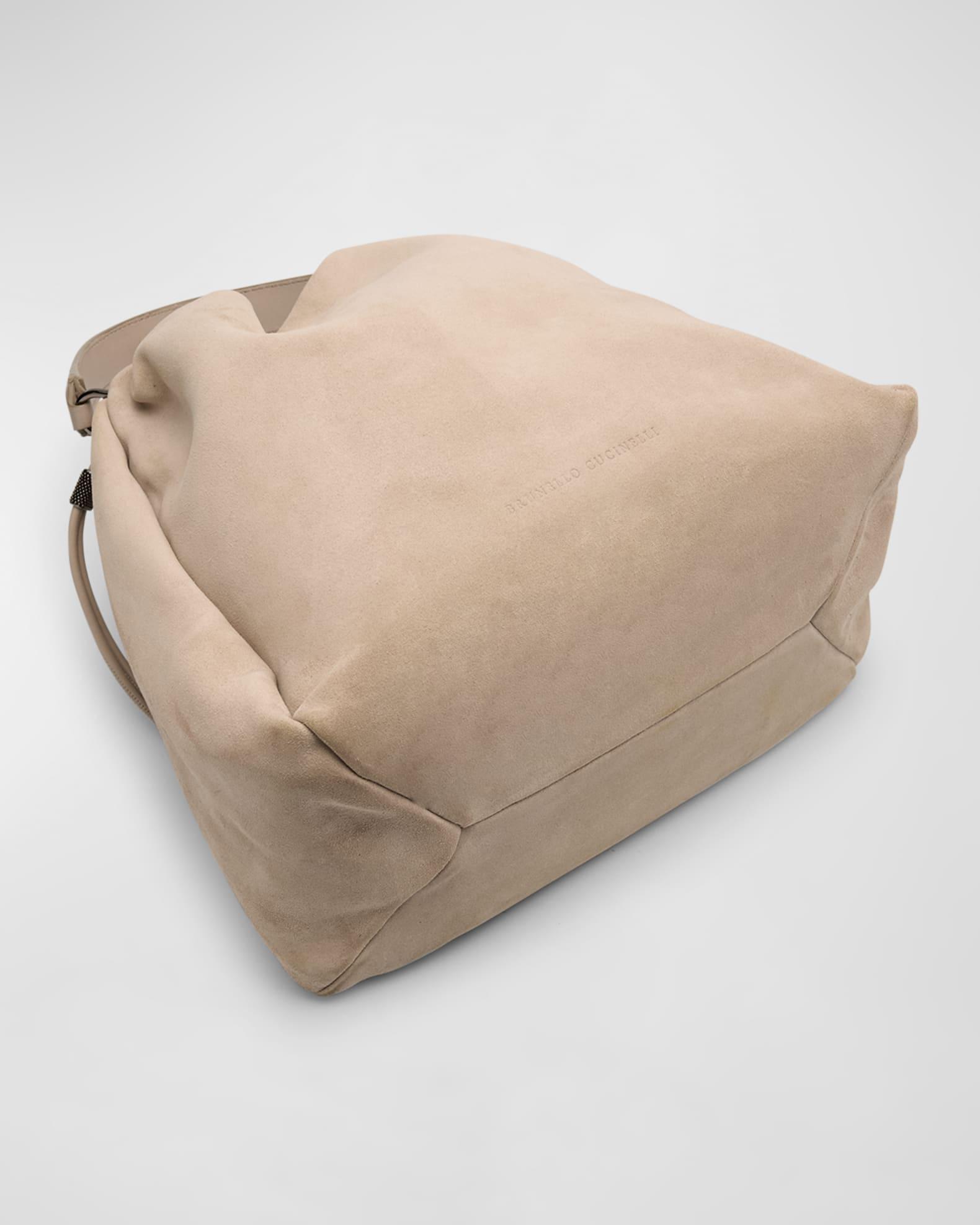 Medium Drawstring Suede Top-Handle Bag Product Image