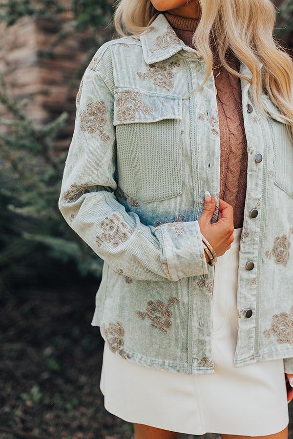 Soho Sleek Vintage Wash Corduroy Jacket Product Image