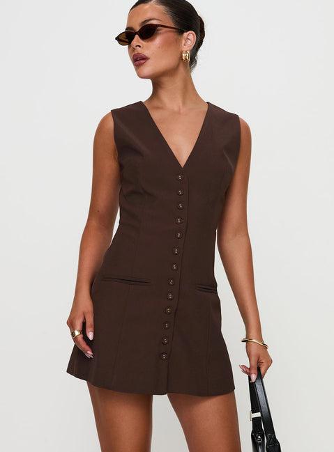 Laire Mini Dress Chocolate Product Image