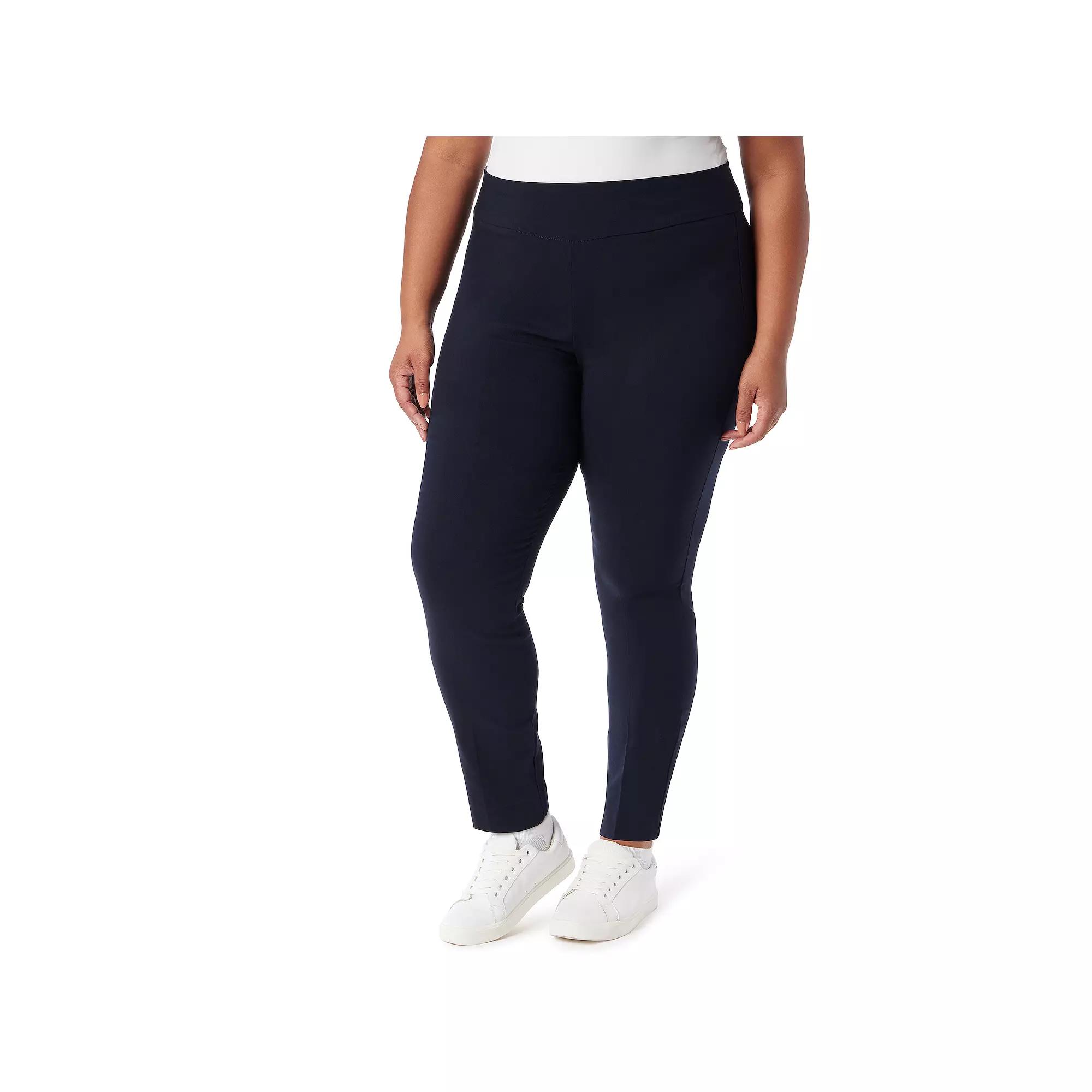 Plus Size Gloria Vanderbilt Pull-On Trouser Pants, Womens Black Affair Product Image