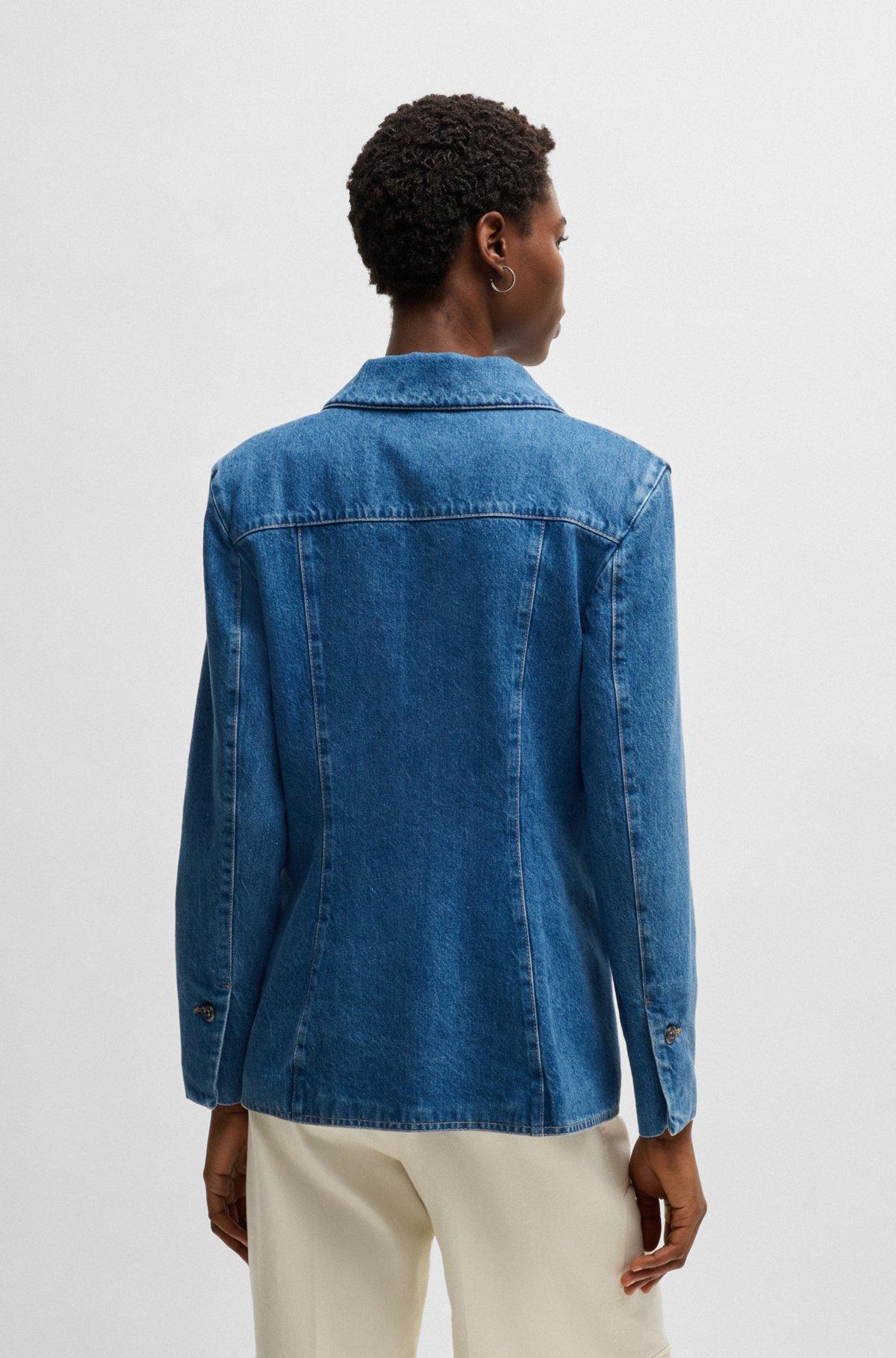 Slim-fit blazer in blue selvedge denim Product Image