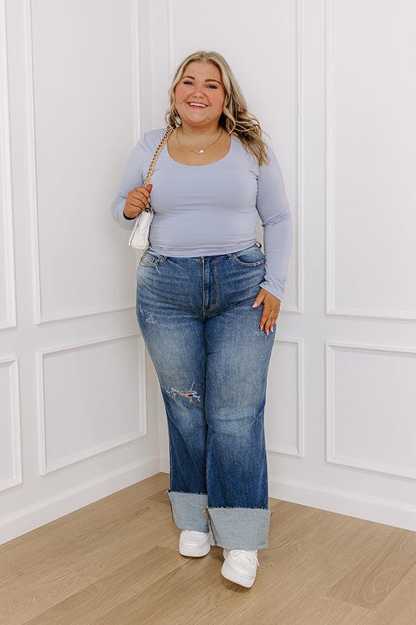 Sassy and Chic Top in Sky Blue Curves Product Image