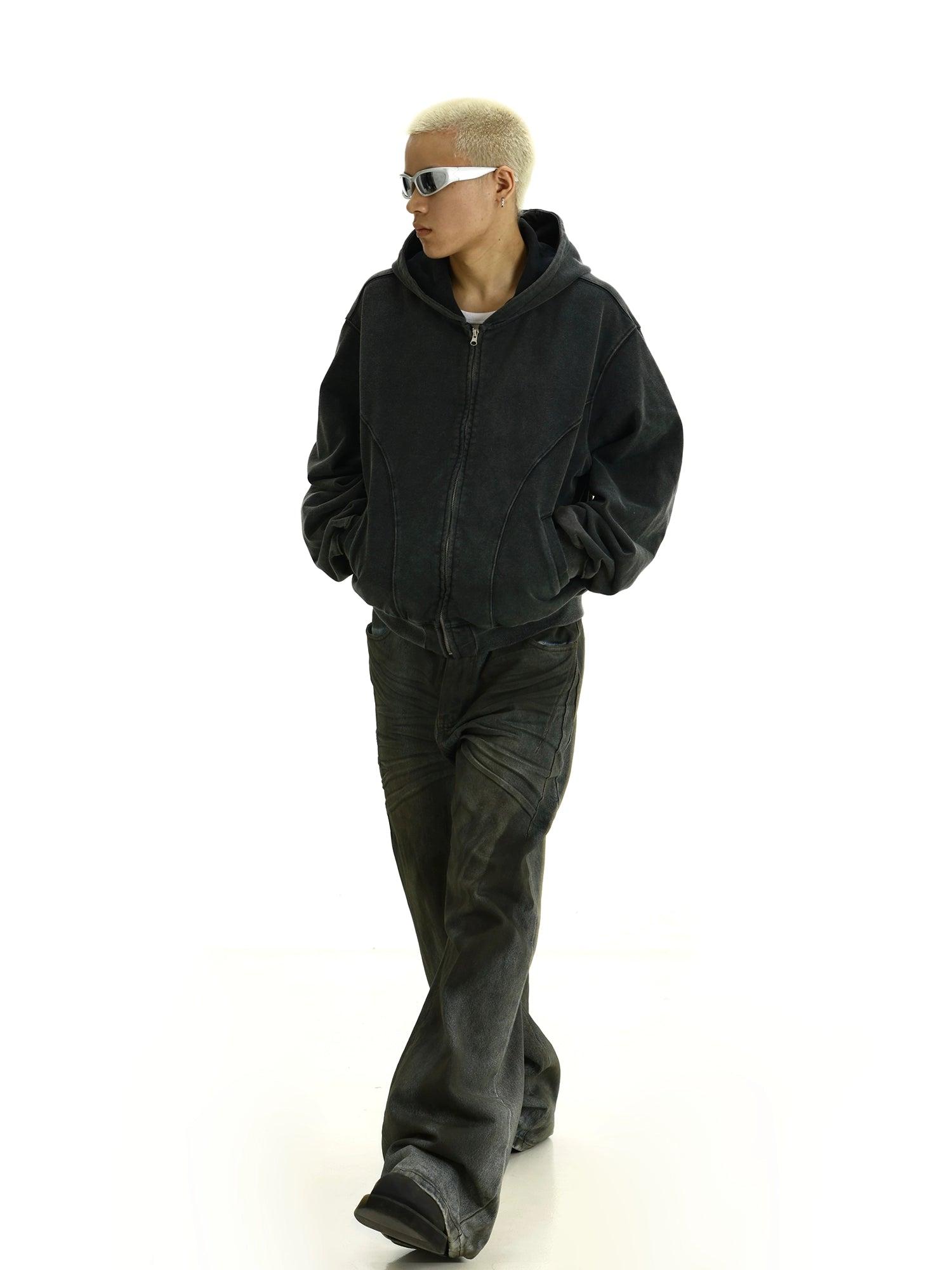 RT No. 11444 RECONSTRUCTED ZIP-UP HOODIE Product Image