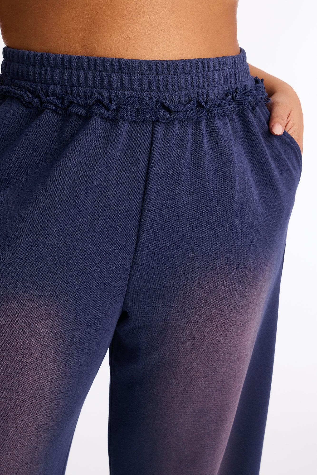 Effortless Fade Washed Pants - Navy Female Product Image