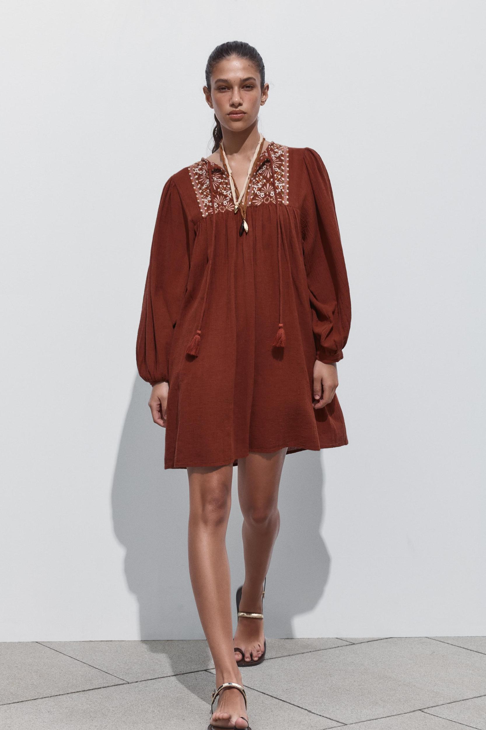 EMBROIDERED SHORT DRESS Product Image