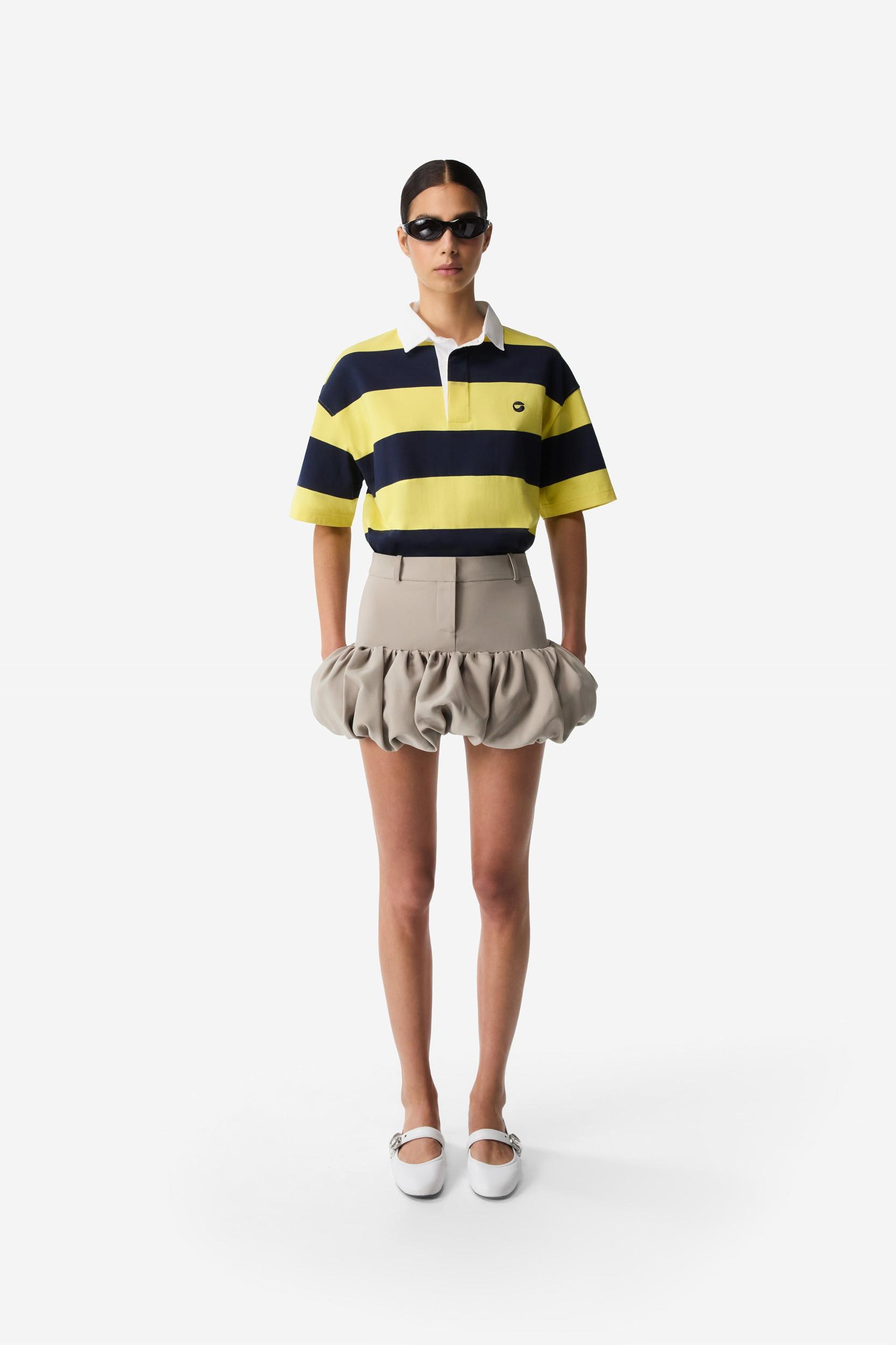 Gathered Hem Tailored Skirt Product Image