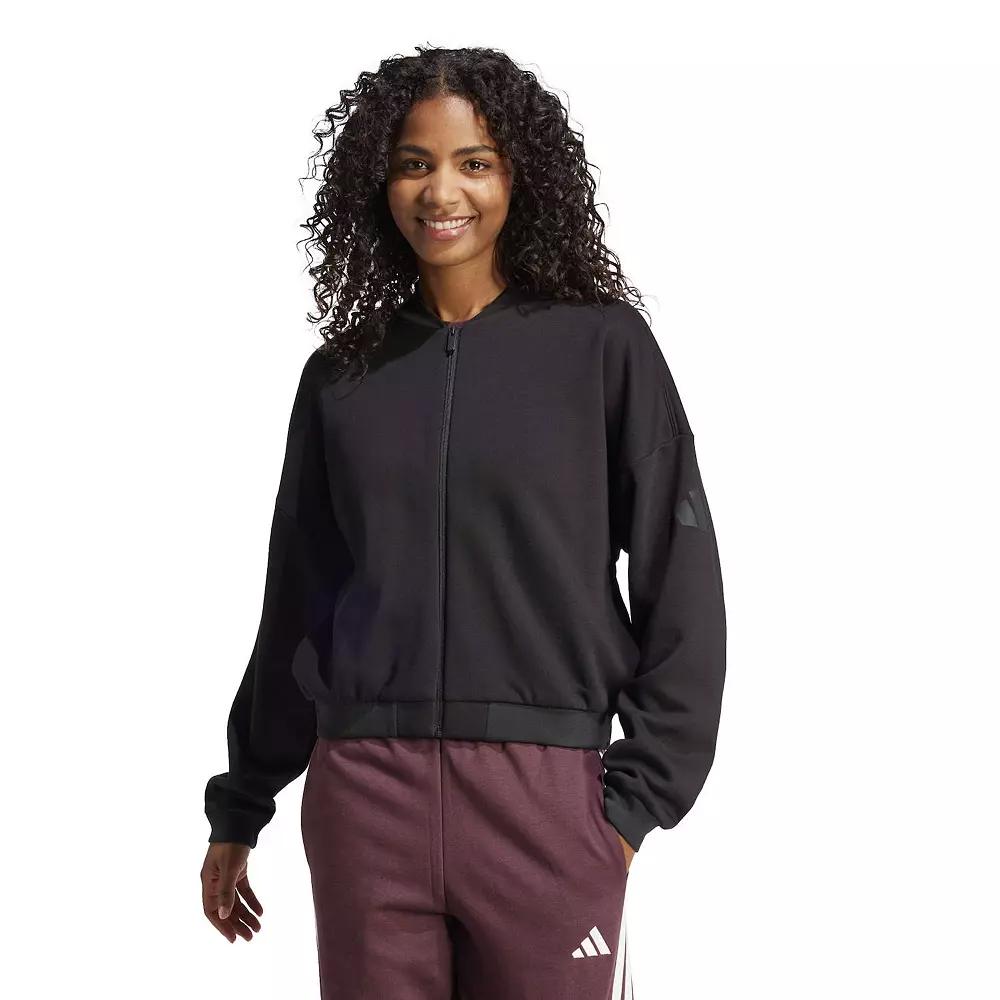 Women's adidas Essentials Contemporary Logo Sportswear Bomber Jacket, Size: Small, Black Product Image