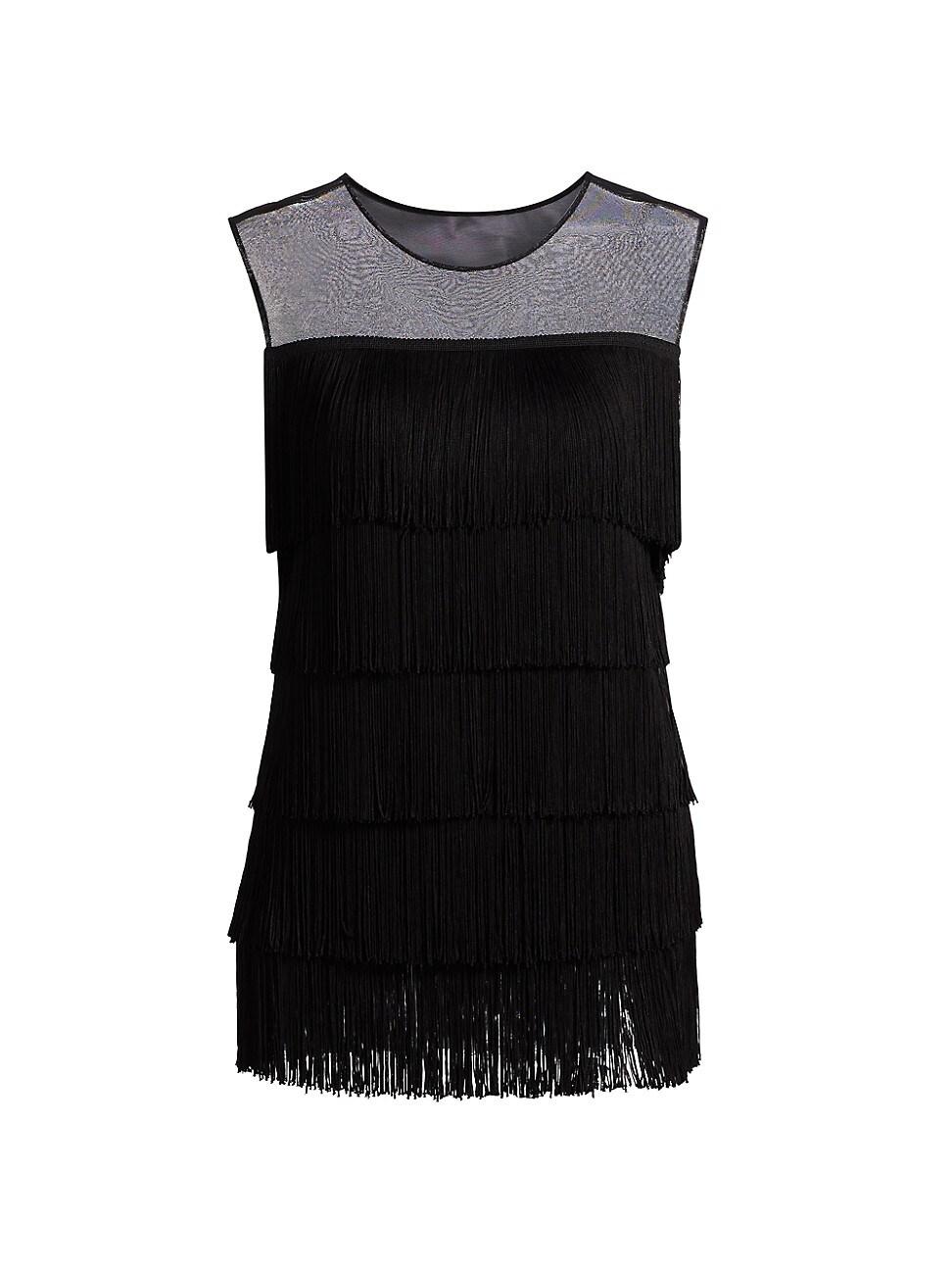 Womens Fringed Sleeveless Minidress Product Image