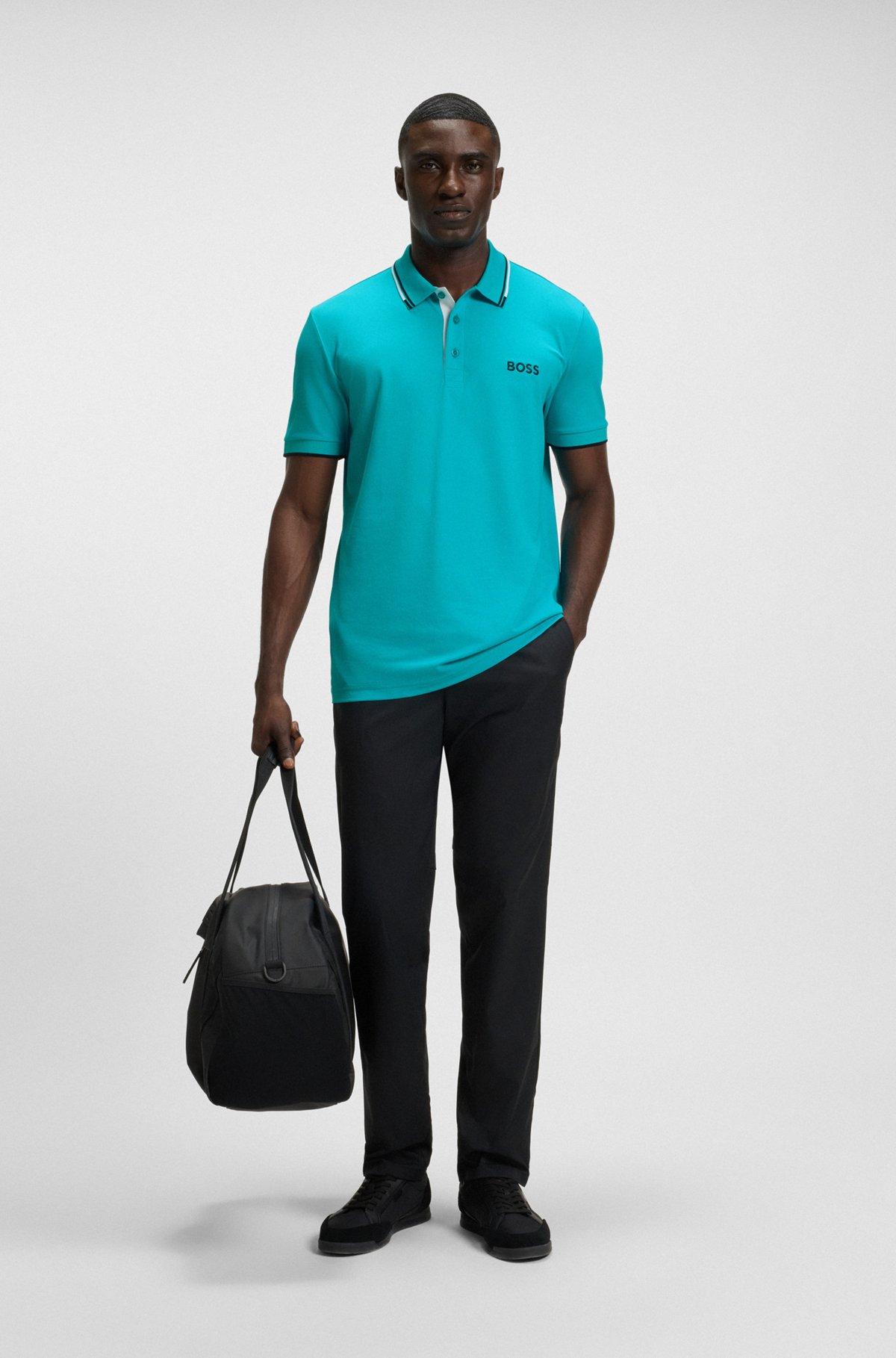 Polo shirt with contrast logos Product Image