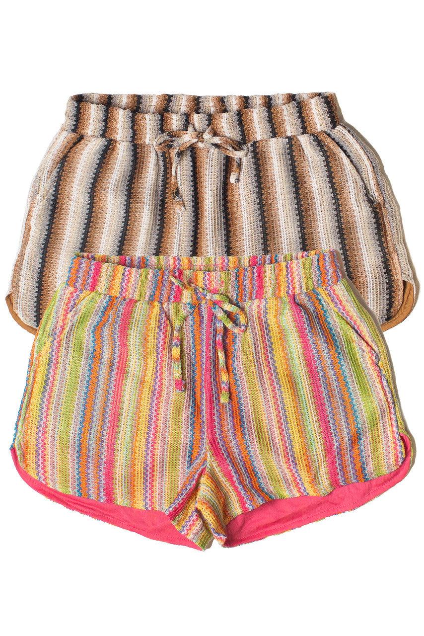 Crochet Stripe Shorts Product Image