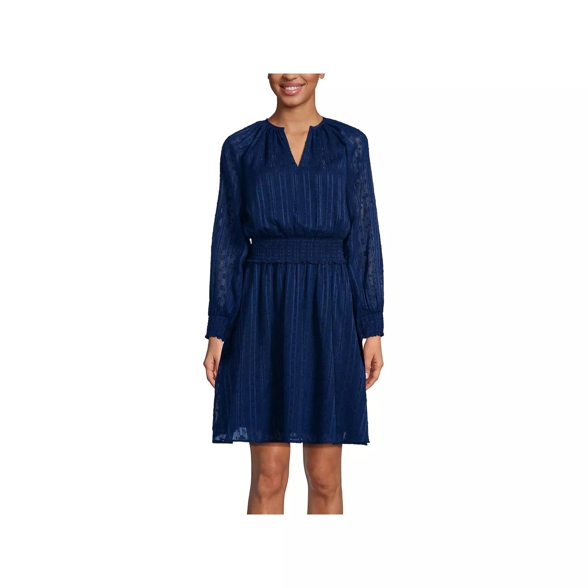 Women's Lands' End Chiffon Clip Dot Dress,  Product Image
