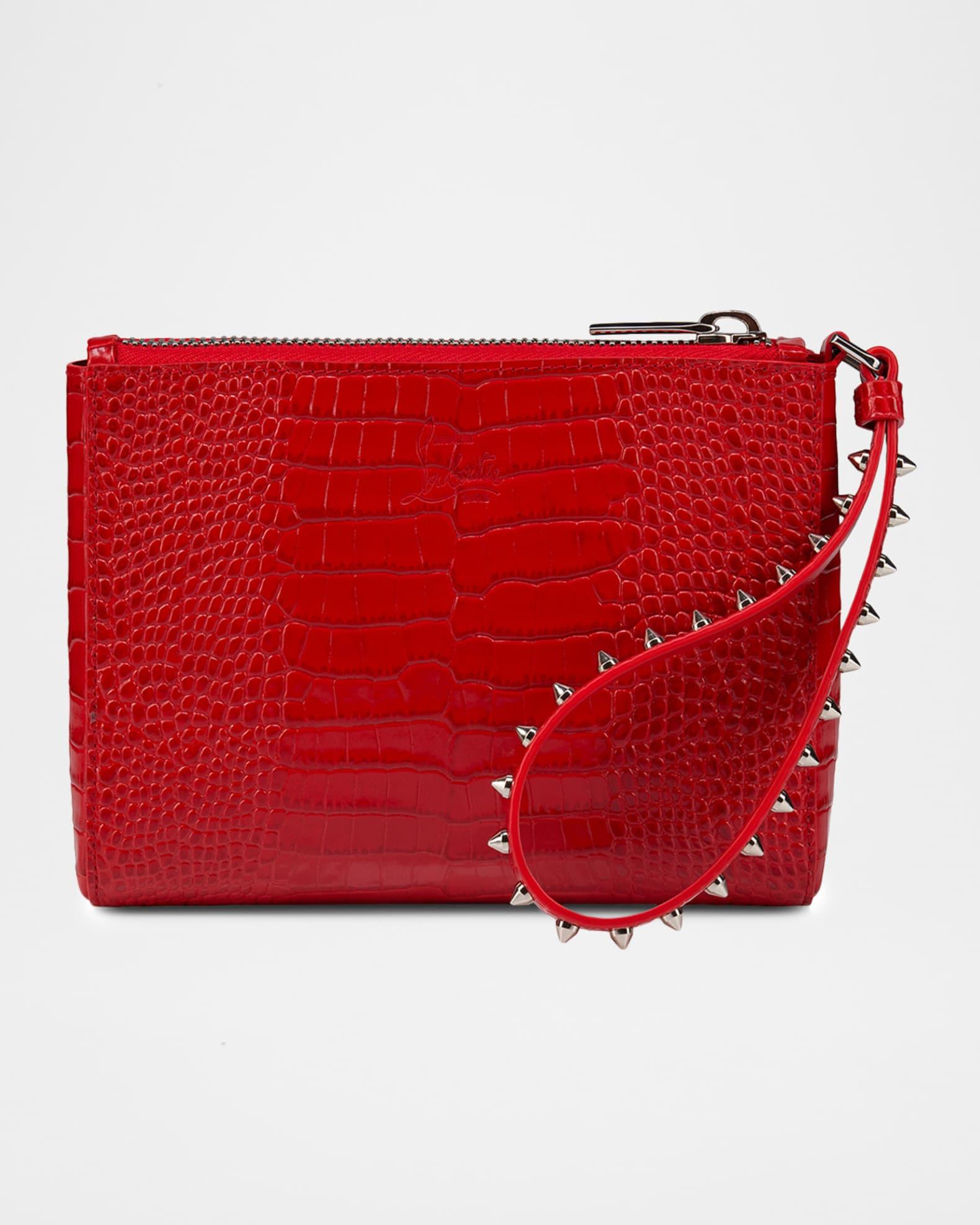 Cabata Mini Pouch Bag in Croc-Embossed Leather  Product Image