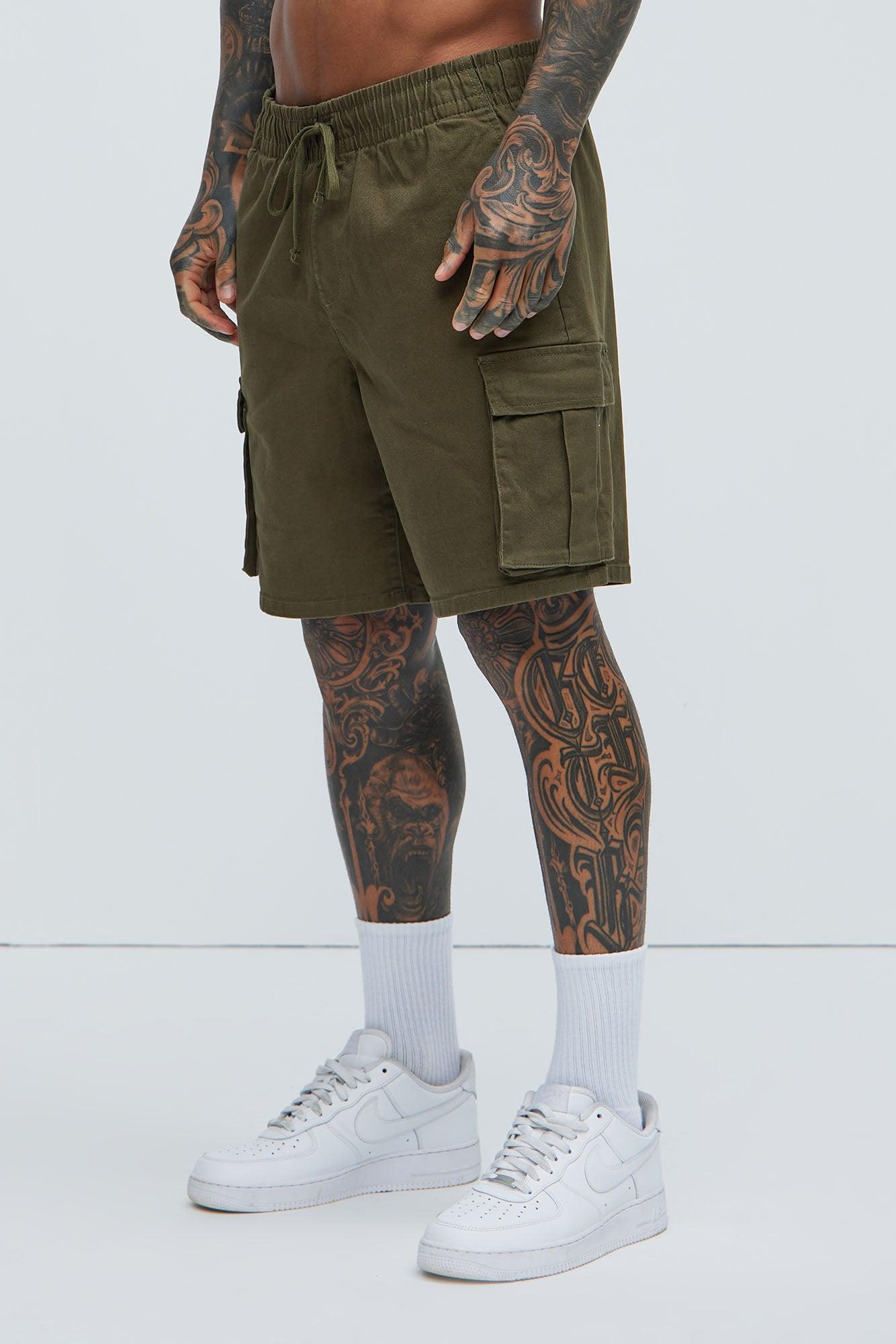 Twill Volley Cargo Shorts - Olive Product Image