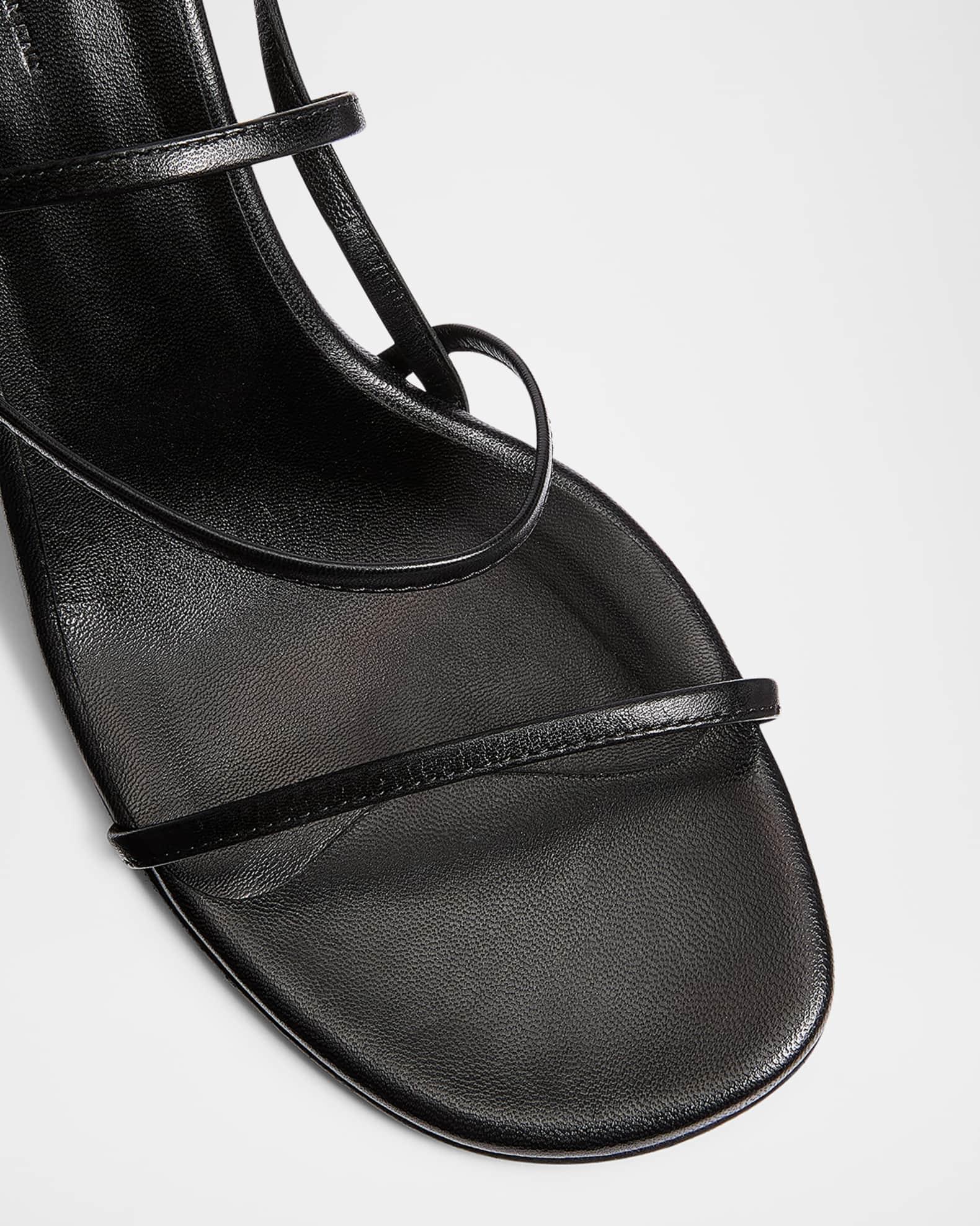 Strappy Leather Kitten-Heel Sandals Product Image