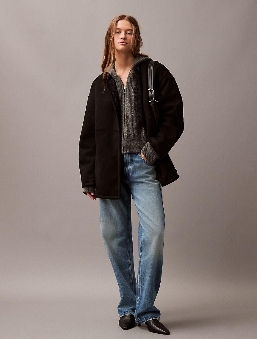 Faux Shearling Relaxed Coat Product Image