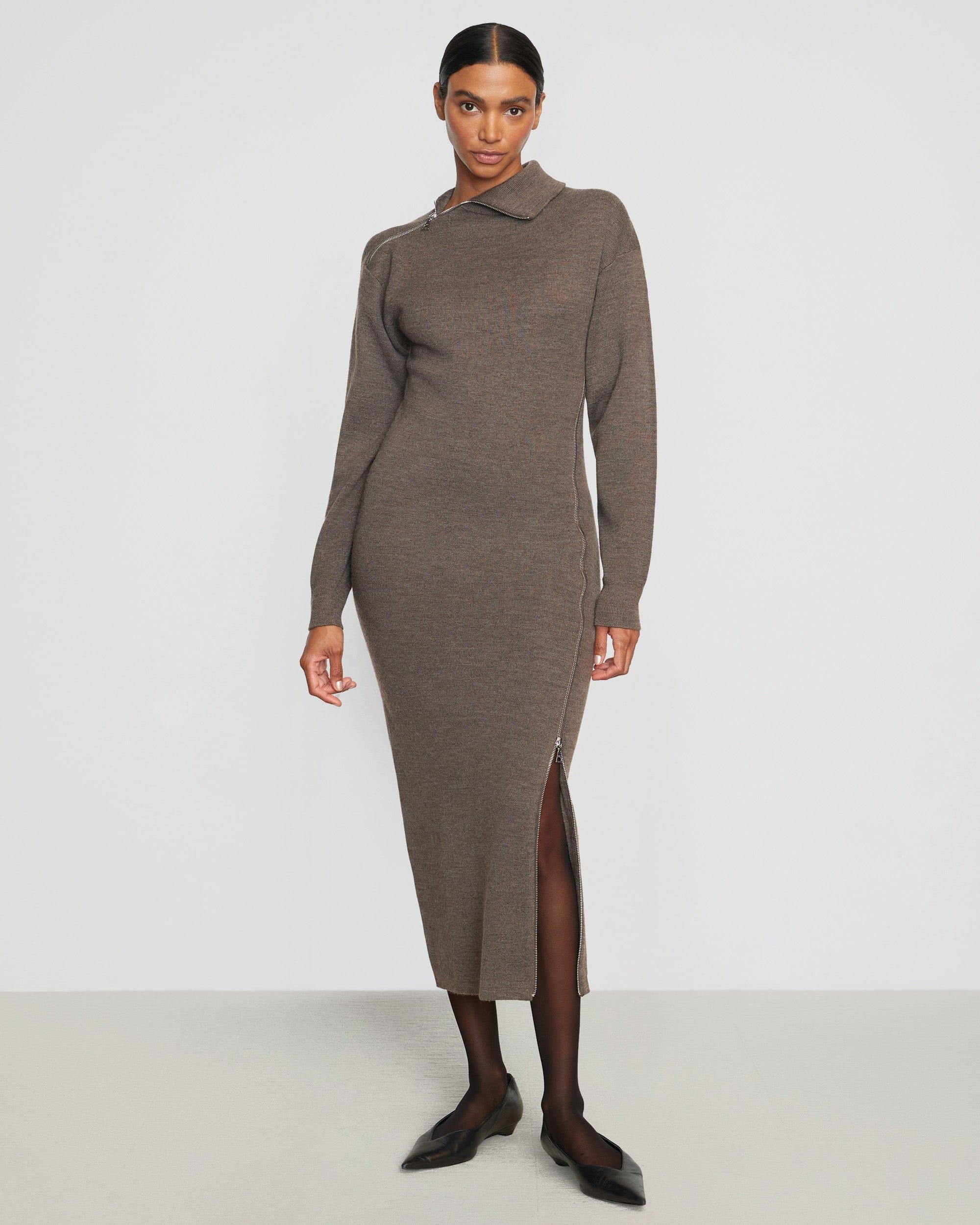 Yara Zipper Sweater Dress Product Image