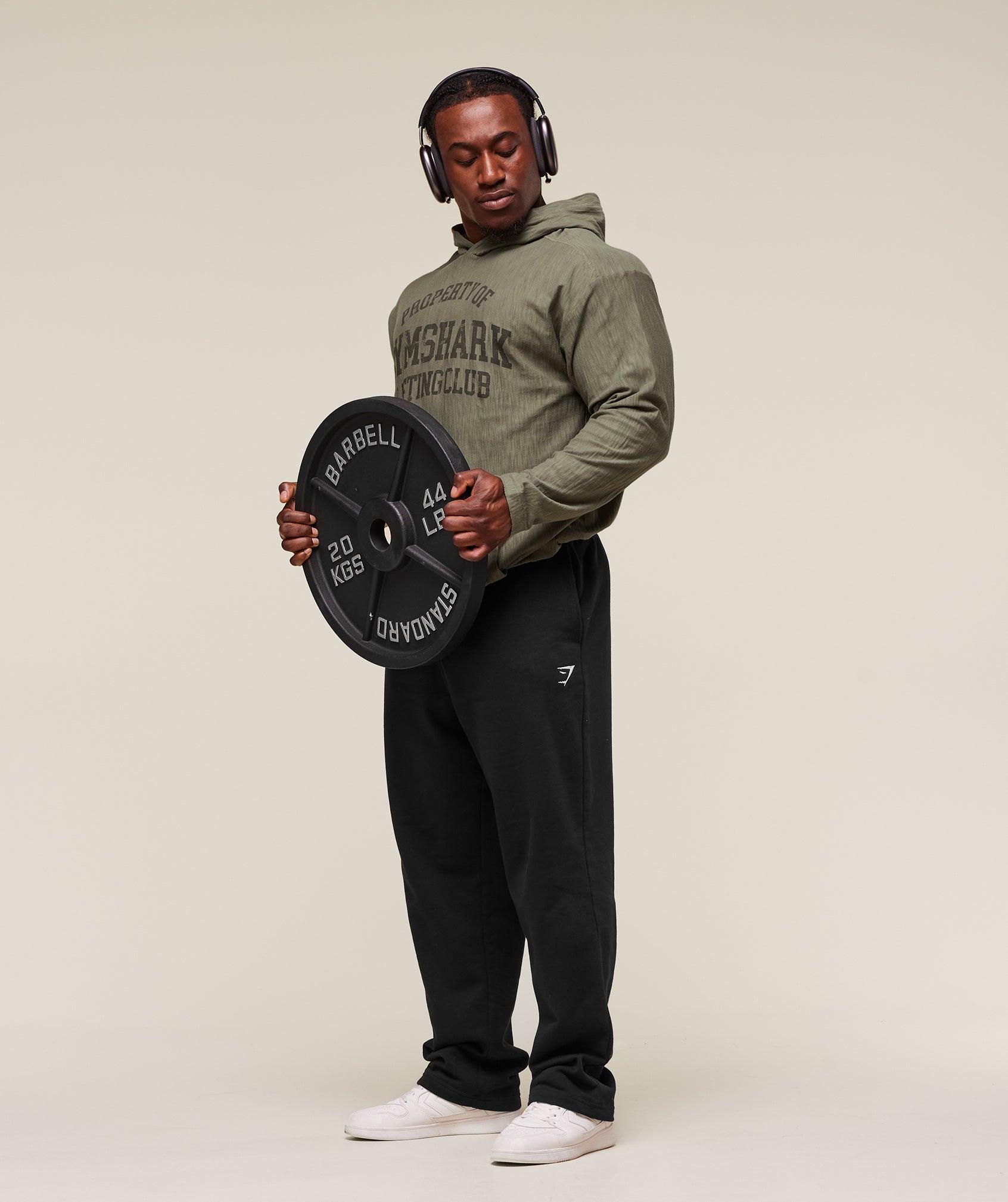 Gymshark Lightweight Slub Textured Hoodie - Utility Green Male Product Image