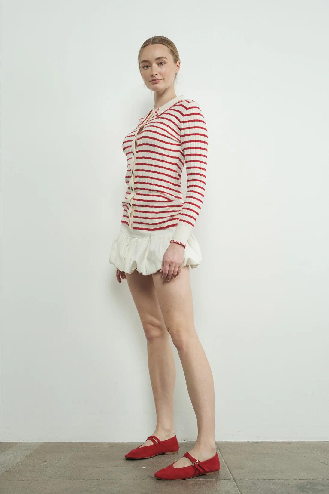 Stripe Collar Cardigan Product Image