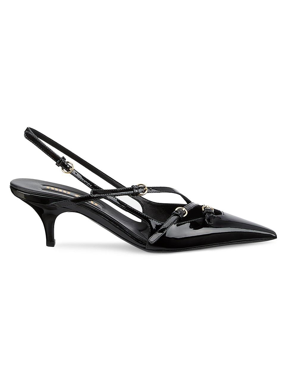 Patent Buckle-Trio Slingback Pumps Product Image